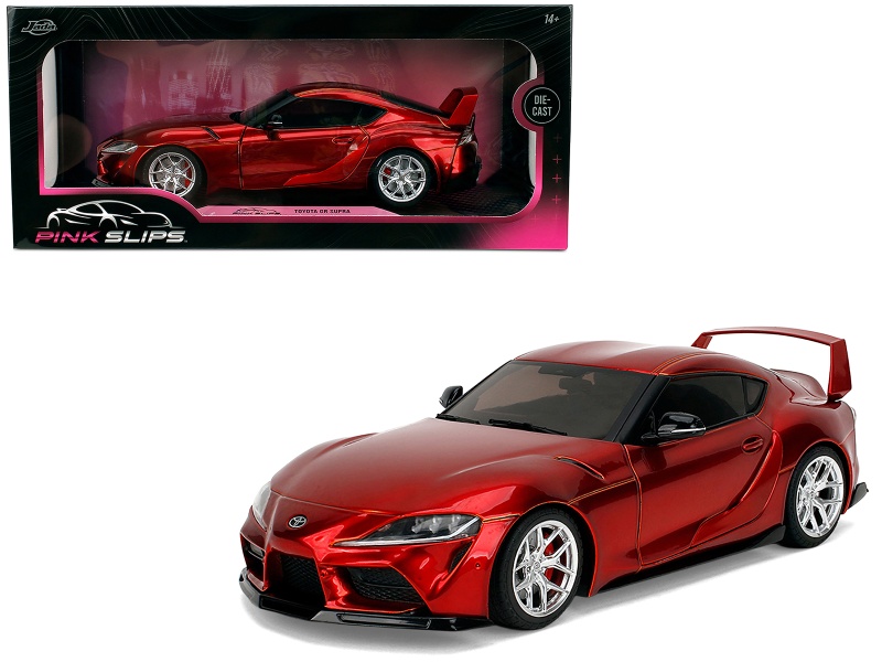 Toyota Gr Supra Red Metallic "Pink Slips" Series 1/18 Diecast Model Car By Jada