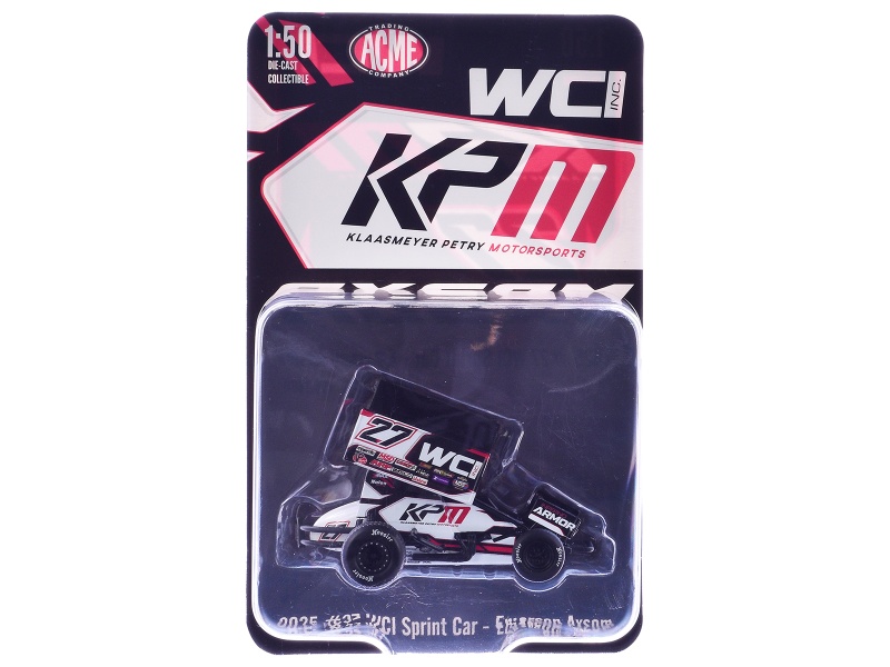 Winged Sprint Car #27 Emerson Axsom "Wci - Kpm" White (2026) 1/50 Diecast Model Car By Acme