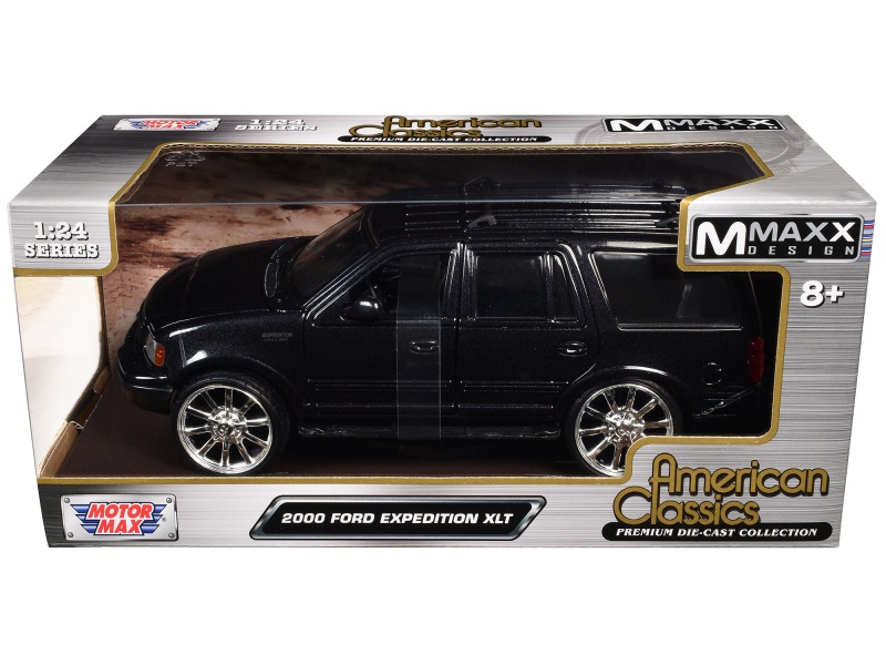 2000 Ford Expedition XLT Black Metallic Diecast Model Car by Motormax