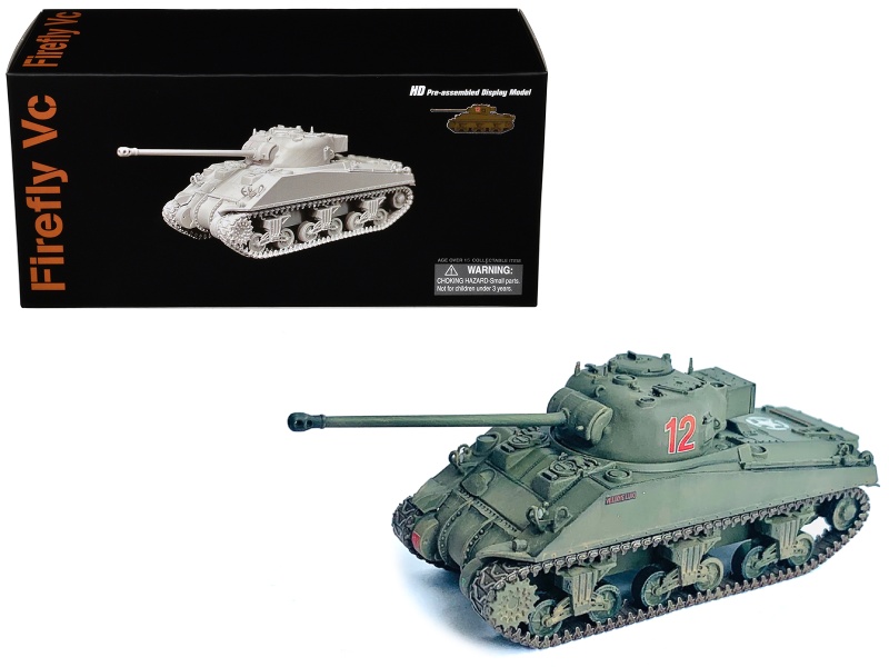 British Sherman Firefly Vc Tank #12 '3 Troop, A Sqd. Northamptonshire Yeomanry, France' (1944) 1/72 Scale Plastic Model by Dragon Models