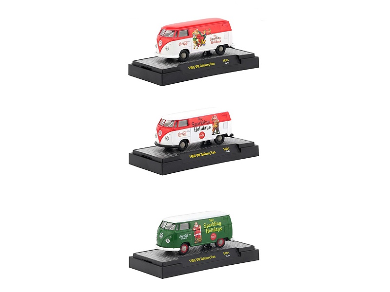 "Coca-Cola" Santa Claus Release Set Of 3 Cars Limited Edition To 4800 Pieces Worldwide Hobby Exclusive 1/64 Diecast Models By M2 Machines