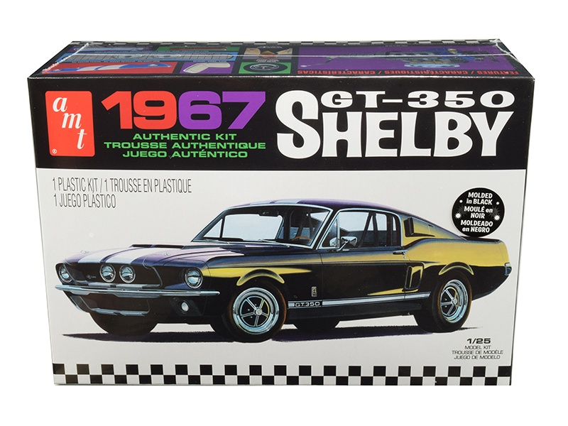 1967 Ford Mustang Shelby GT350 Black 1/25 Scale Model Kit by AMT