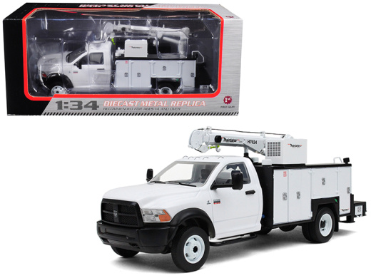 Ram 5500 With Maintainer Service Body White 1/34 Diecast Model By First Gear
