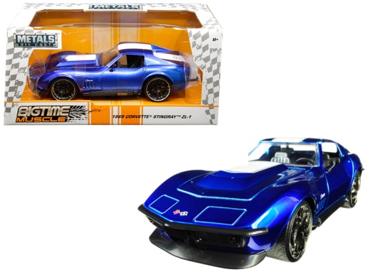 1969 Chevrolet Corvette Stingray ZL-21 Blue Diecast Model Car - Jada 1/24 Scale