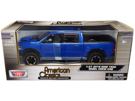 2019 Ram Rebel 1500 Crew Cab Pickup Truck Blue Metallic Diecast Model Car