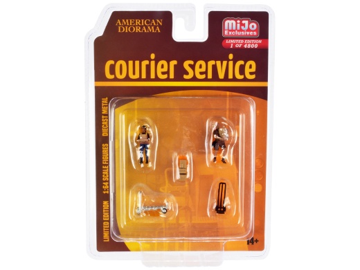 American Diorama 1/64 Scale Courier Service Diecast Figures Set