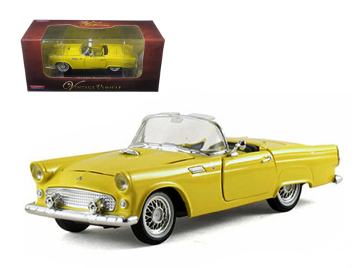 1955 Ford Thunderbird Convertible Yellow 1/32 Diecast Car Model by Arko