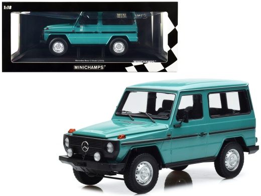1980 Mercedes-Benz G-Model (Swb) Turquoise With Black Stripes Limited Edition Diecast Model Car By Minichamps