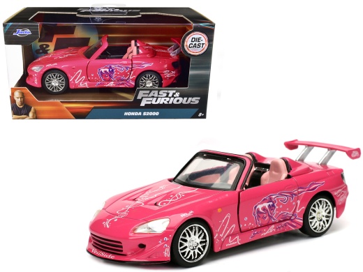 Suki's Honda S2000 Convertible Pink With Graphics 'Fast & Furious' Movie 1/32 Diecast Model Car By Jada