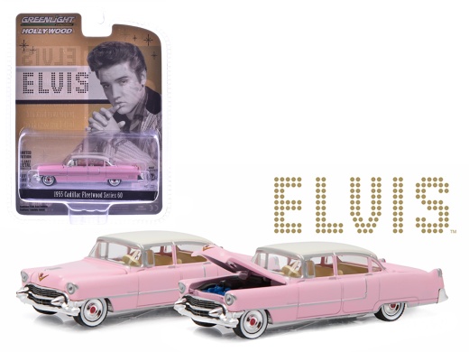 1955 Cadillac Fleetwood Series 60 Special Elvis Presley "Pink Cadillac" (1935-1977) 1/64 Diecast Model Car By Greenlight