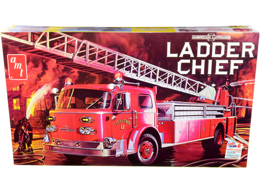 Skill 3 Model Kit American LaFrance Ladder Chief Fire Truck 1/25 Scale Model By AMT