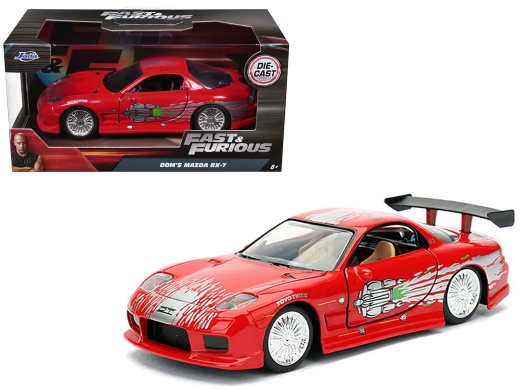 Dom's Mazda Rx-7 Red With Graphics "Fast & Furious" Movie 1/32 Diecast Model Car By Jada