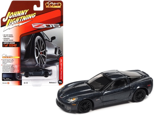 2012 Chevrolet Corvette Z06 Supersonic Blue Metallic 'Classic Gold Collection' Series Limited Edition Diecast Model Car
