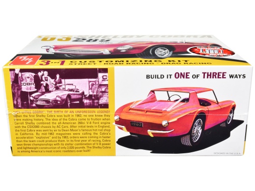 1963 Shelby Cobra 289 3 in 1 Kit 1/25 Scale Model by AMT