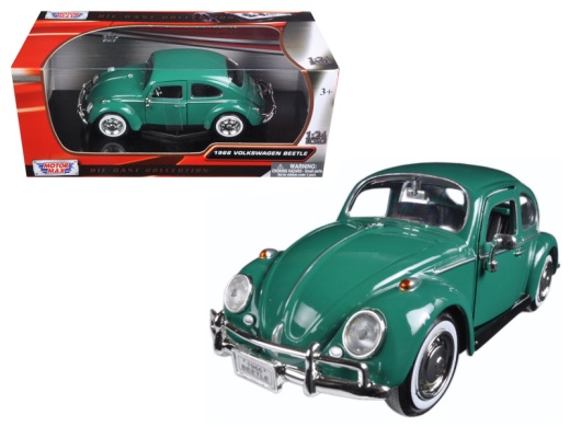 1966 Volkswagen Beetle Green 1/24 Diecast Model Car By Motormax