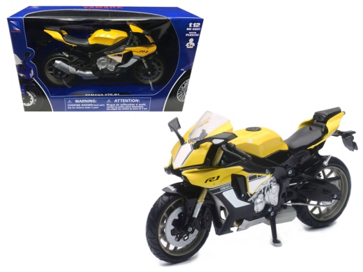 2016 Yamaha Yzf-R1 Yellow Motorcycle Model 1/12 By New Ray