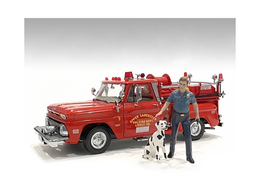 Firefighters Fire Dog Training Figures (Trainer and Dog) for 1/24 Scale Models by American Diorama