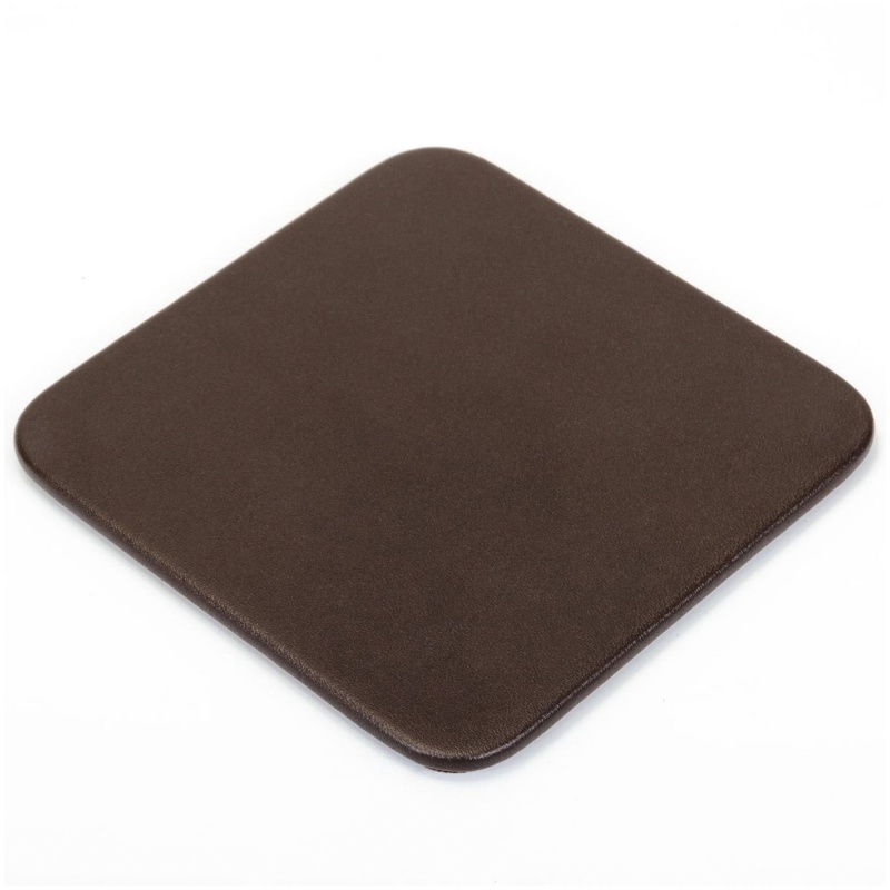 Chocolate Brown Leather 4" Square Coaster
