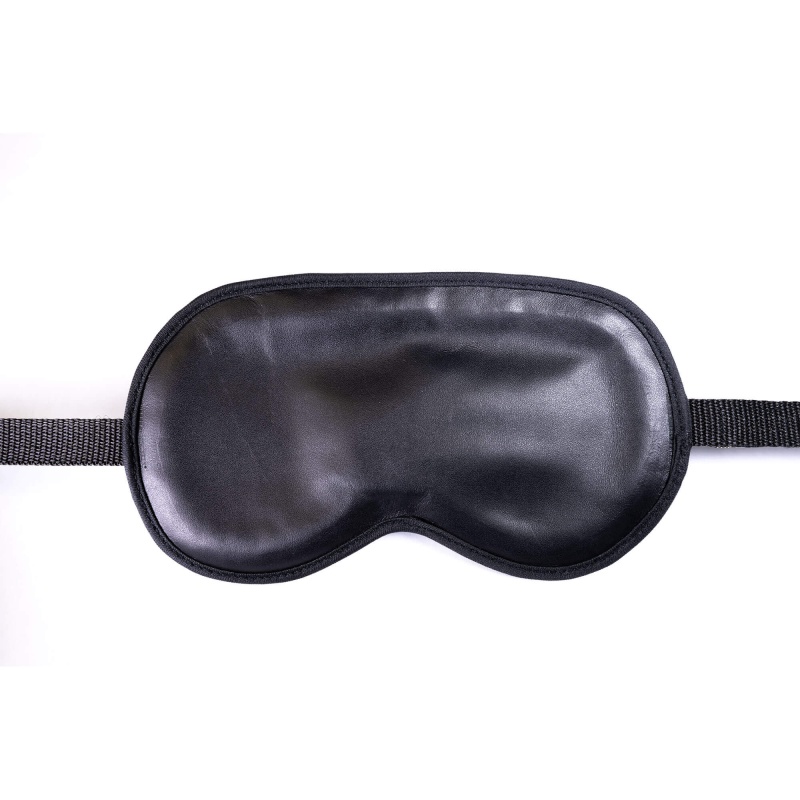Classic Black Leather Sleep Mask