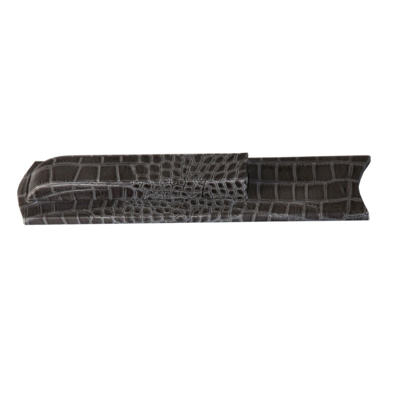 Protacini Castlerock Gray Italian Crocodile Leather Library Set - Silver