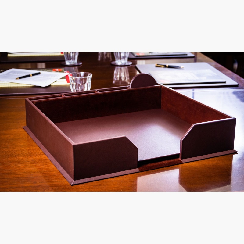 Chocolate Brown Leather 23-Piece Conference Room Set