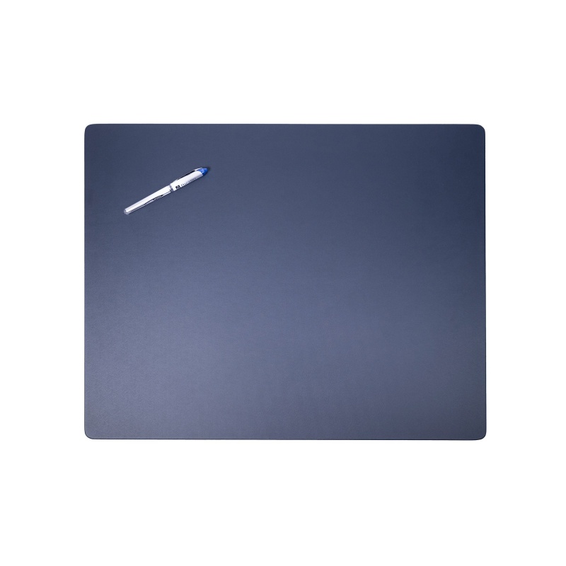 Navy Blue Leatherette Desk Pad W/Out Rails, 24 X 19
