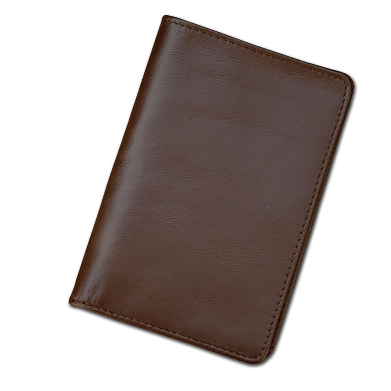 Chocolate Brown Leather Passport Holder