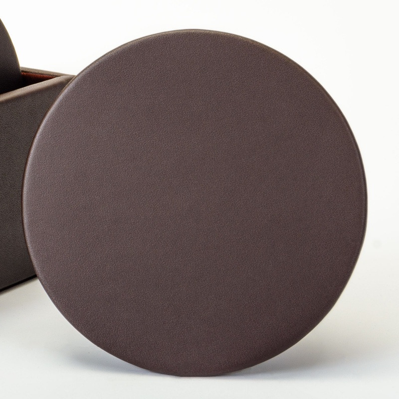 Chocolate Brown Leatherette Coaster