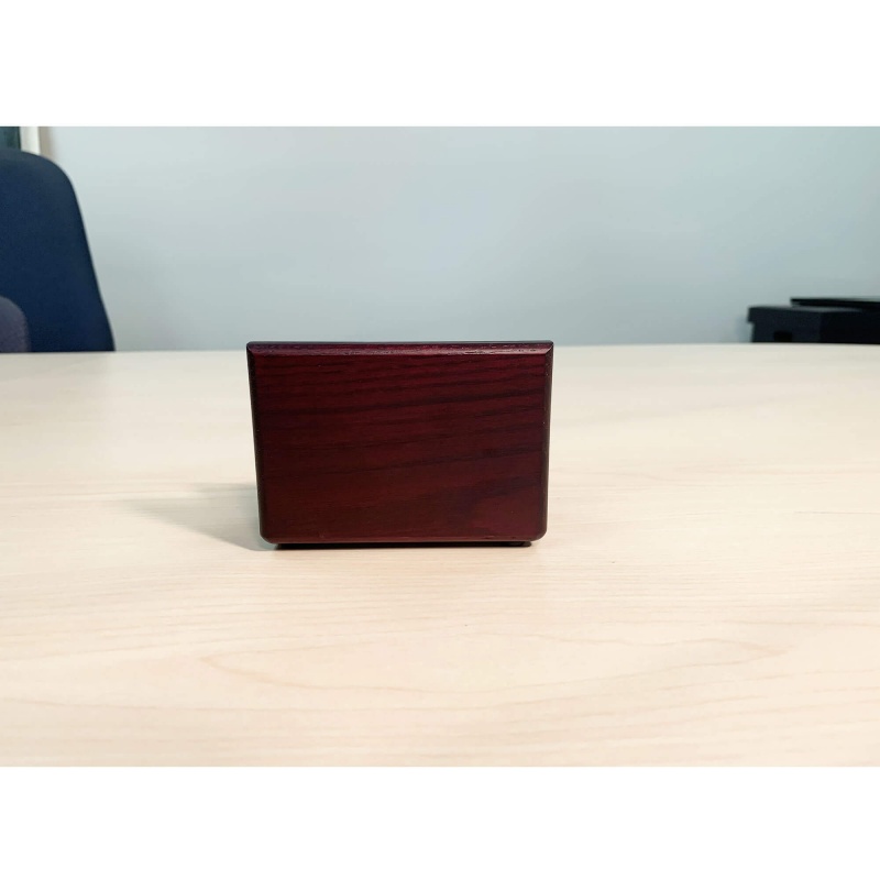Rosewood & Leather Business Card Holder