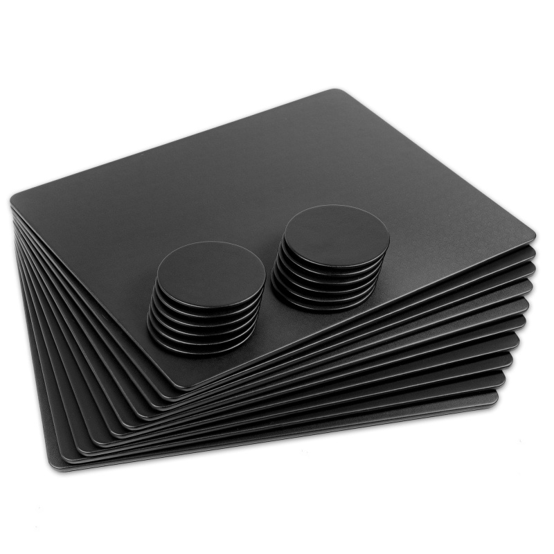 10 Seat Black Leatherette Conference Room Set W/ Round Coasters