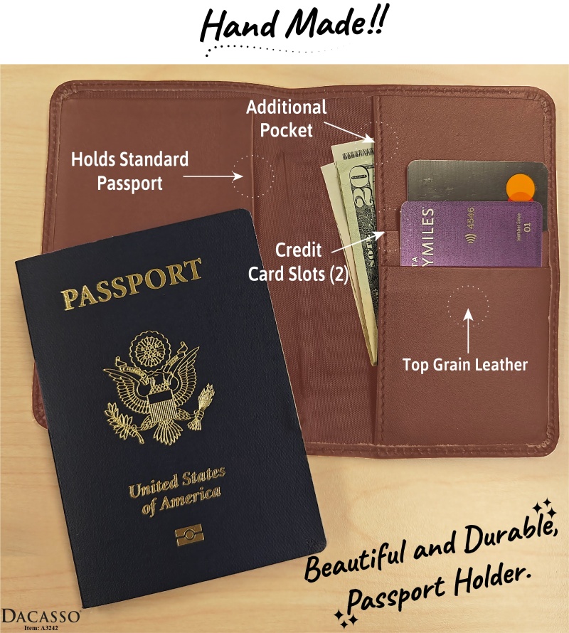 Rustic Brown Leather Passport Holder