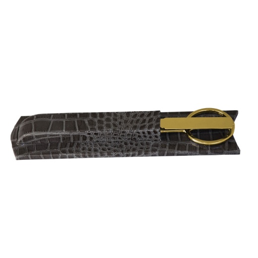 Protacini Castlerock Gray Italian Crocodile Leather Library Set