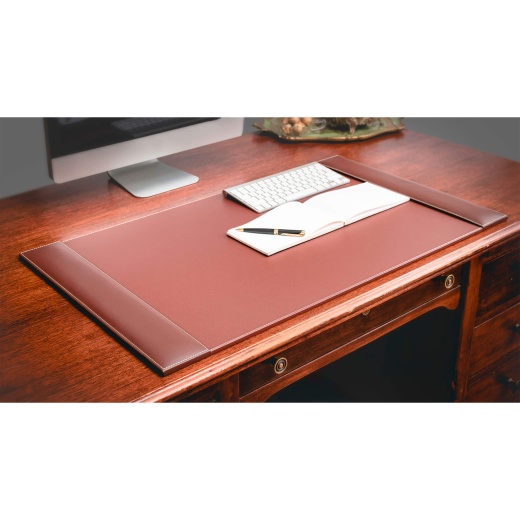 Dacasso Classic Leather Mat Desk pad, 34 x 20, Chocolate Brown