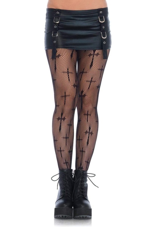 Worship Me Net Tights - One Size / Black by Donna Di Capri
