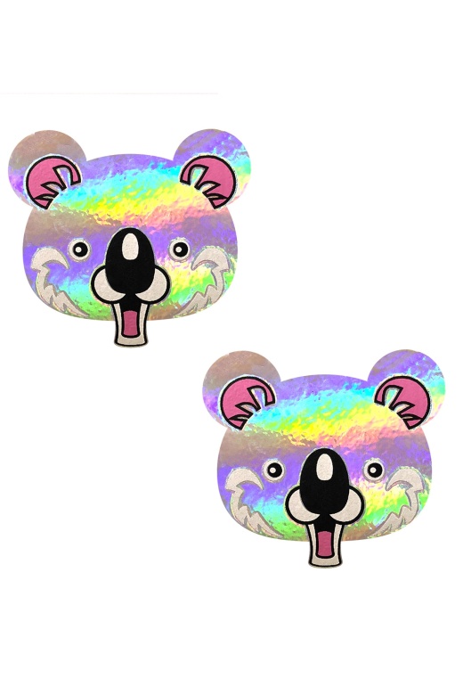 Krazi Koala Grey Super Holographic Nipztix Pasties by Donna Di Capri