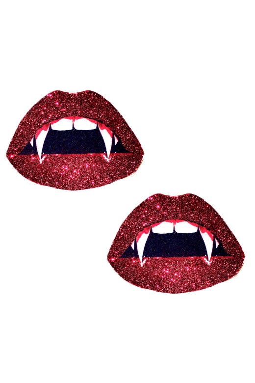 Vampire Fang Red Glitter Lip Pasties by Donna Di Capri