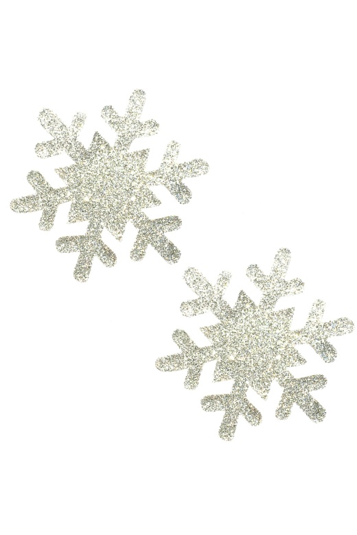 Silver Pixie Dust Glitter Snowflake Pasties by Donna Di Capri