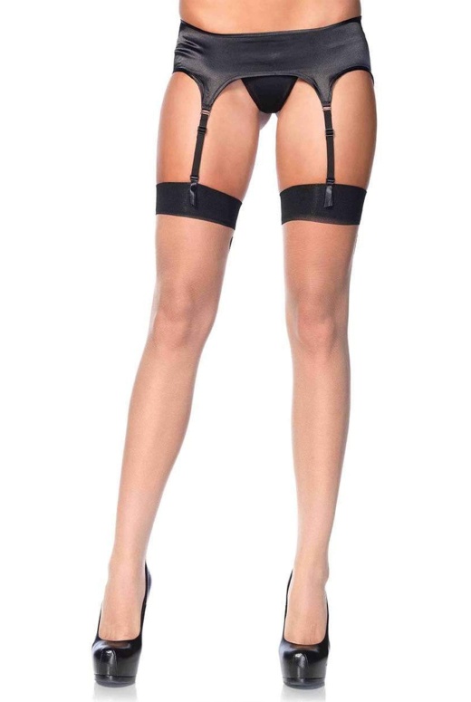 Donna Di Capri Sheer Thigh High Stockings - One Size / Black/Nude