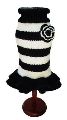Black & White Sweater Dress for Dogs