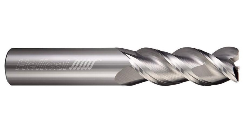 Helical Solutions 83677 Center Cut Corner Radius End Mill, 1/2 In Dia Cutter, 1/8 In Corner Radius, 1 In Length Of Cut, (3) Flutes, 1/2 In Dia Shank, 3 In Oal, Uncoated