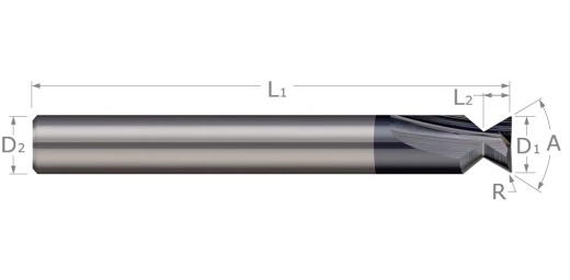 Harvey Tool 65120-C3 Corner Radius Dovetail Cutter