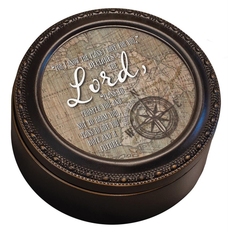 Jeremiah 29:11 Round Keepsake Box with Photo Lid
