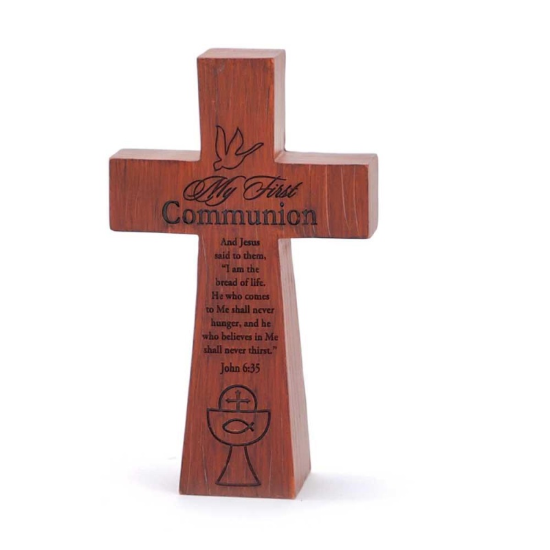 First Communion John 6:35 Tabletop Cross