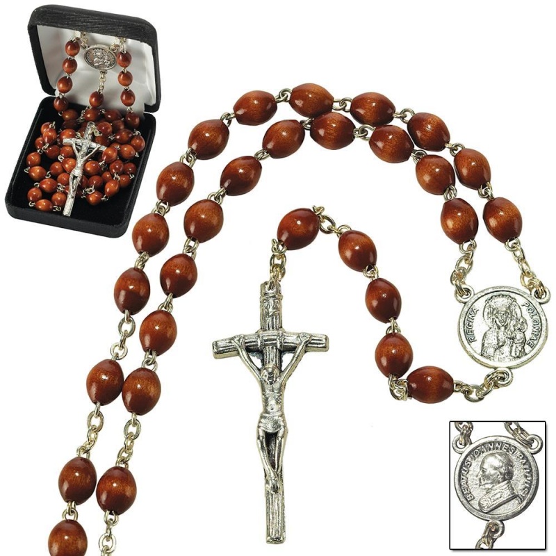 Rosary Pope John Paul Ii Brn Wood 20"