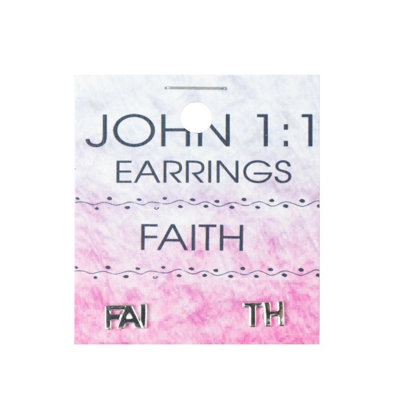 Ear-Faith Studs Sil Plt