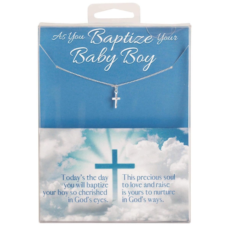Necklace Baptize Baby Boy Box Cross Ps