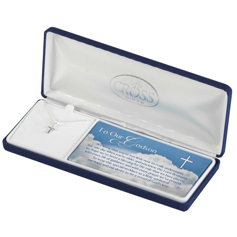 Necklace To Our Godson Box Cross