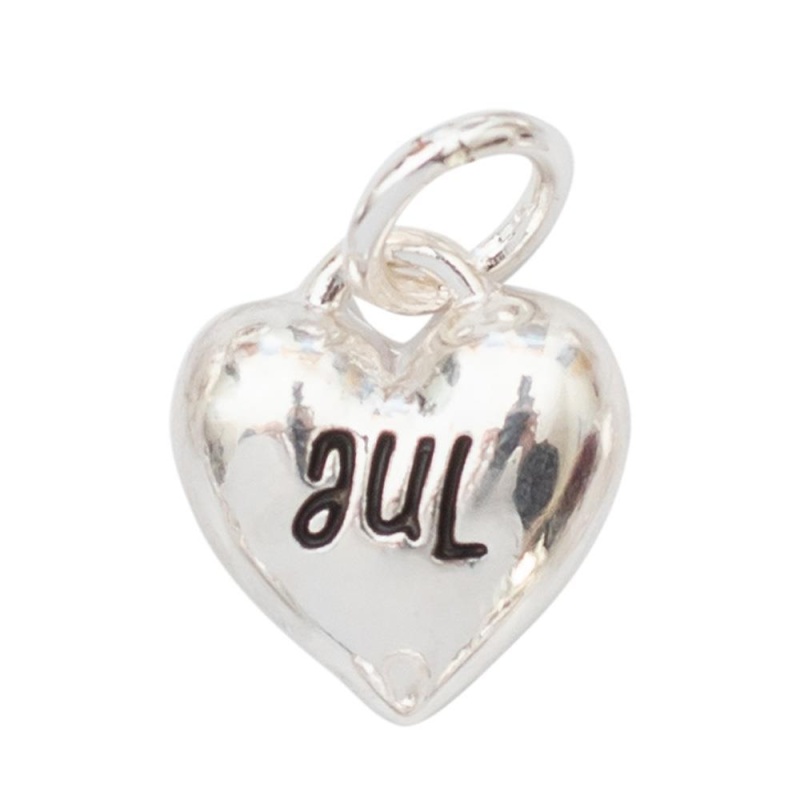 July Charm Silver Heart