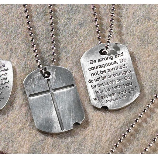 Nk Dogtag/Cross Josh 1:9B Pewter 21"Chn - A Beautiful Symbol of Faith and Devotion