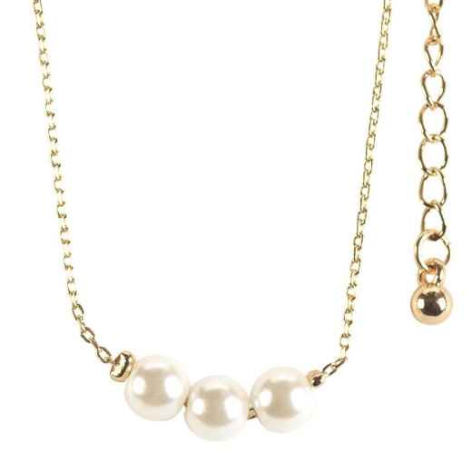 Pearl Of Great Price Goldplate Bracelet - Triple White Faux Pearls Jewelry